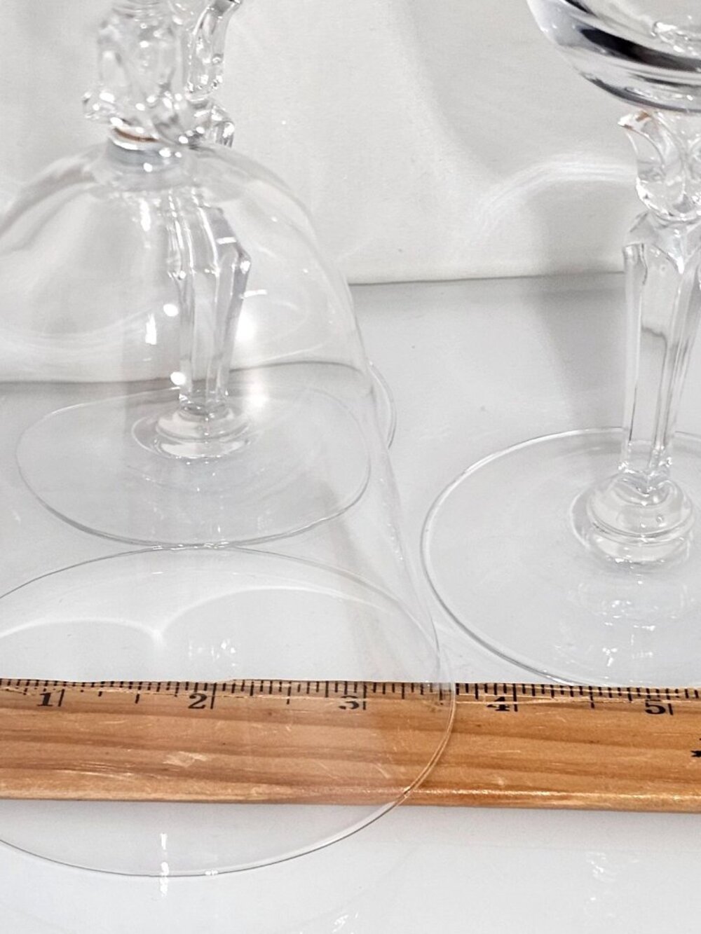 3 Fostoria Promise Goblets 7.5" Crystal water glasses elegant floral stem tulip - Picture 5 of 6